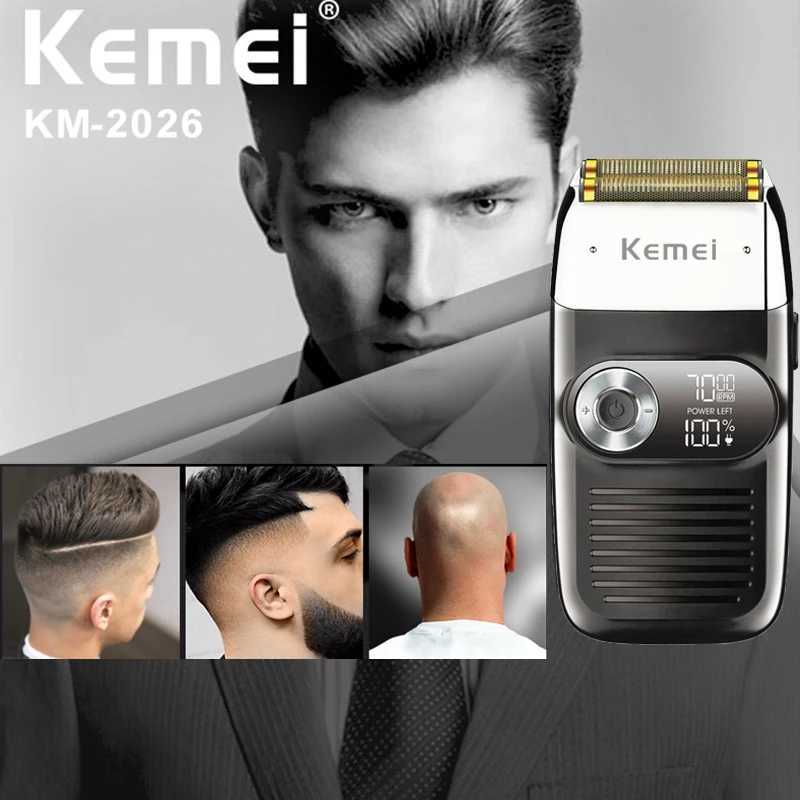 Kemei 2026 Rechargeable Hair Shaver For Men Electric Shaver Beard Electric Razor Bald Head Shaving Machine For Barber Salon HomeXJ241207
