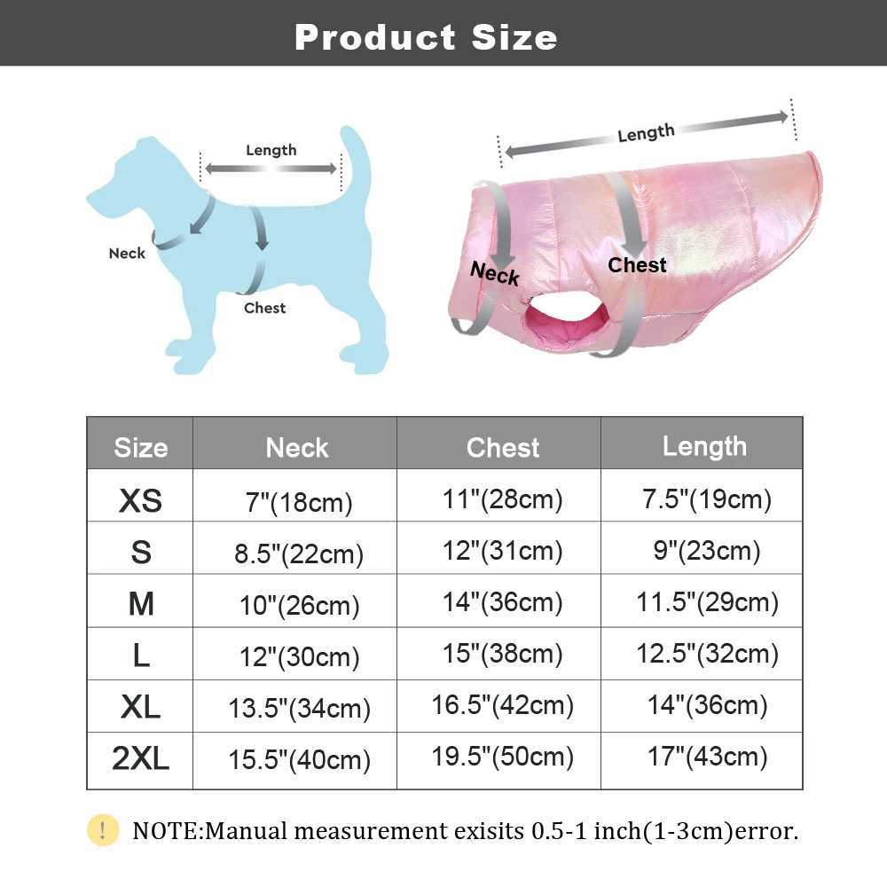 Pink Small Dog Cat Clothes Vest Winter Waterproof Pet Clothing Jacket Warm Puppy Coat Dog Outfit For Small Dogs Cats ChihuahuaXJ241125