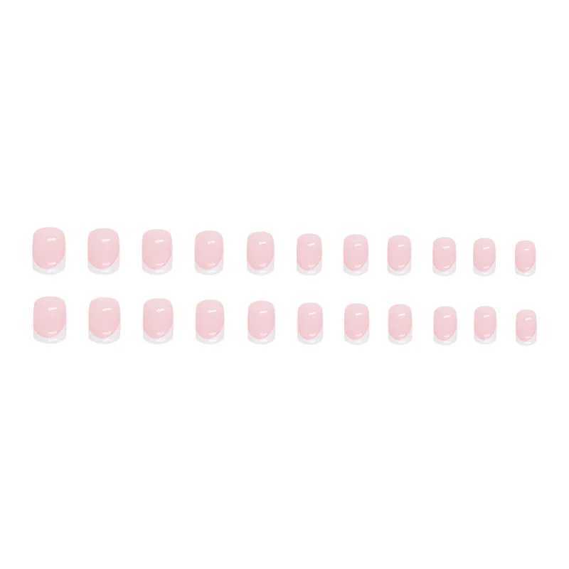 24 square short fake nails+1 nail file+1 piece of jelly glueW241125