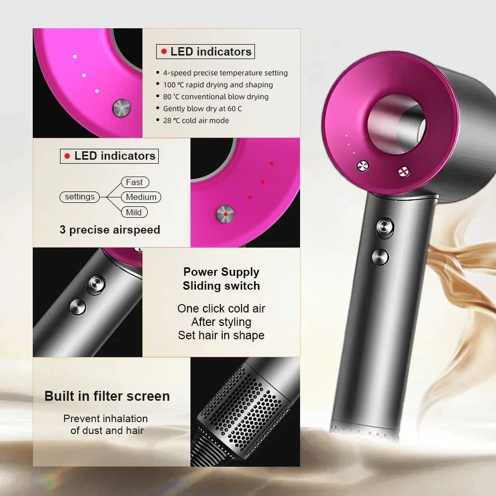 New high-speed silent brushless motor personal hair care styling negative ion tool constant anion electric hair dryer W241125