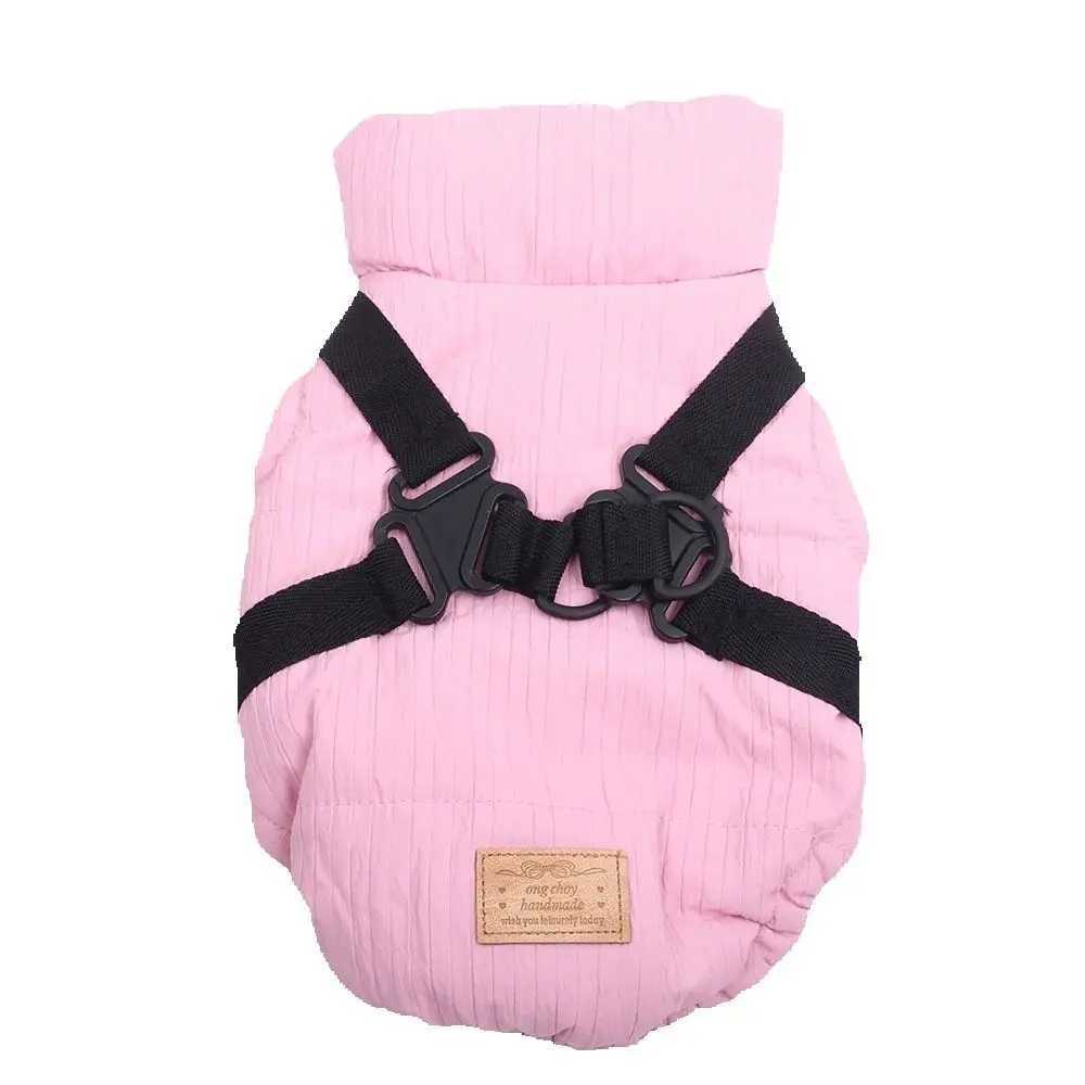 New Dog Cat Warm Coat Jacket with Harness Design Pet Puppy Winter Clothing ApparelXJ241125