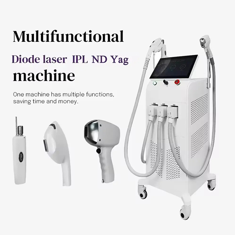 Professional 3-in-1 IPL & Diode Laser & nd yag picolaser machine for hair removal acne treatment tattoo removal
