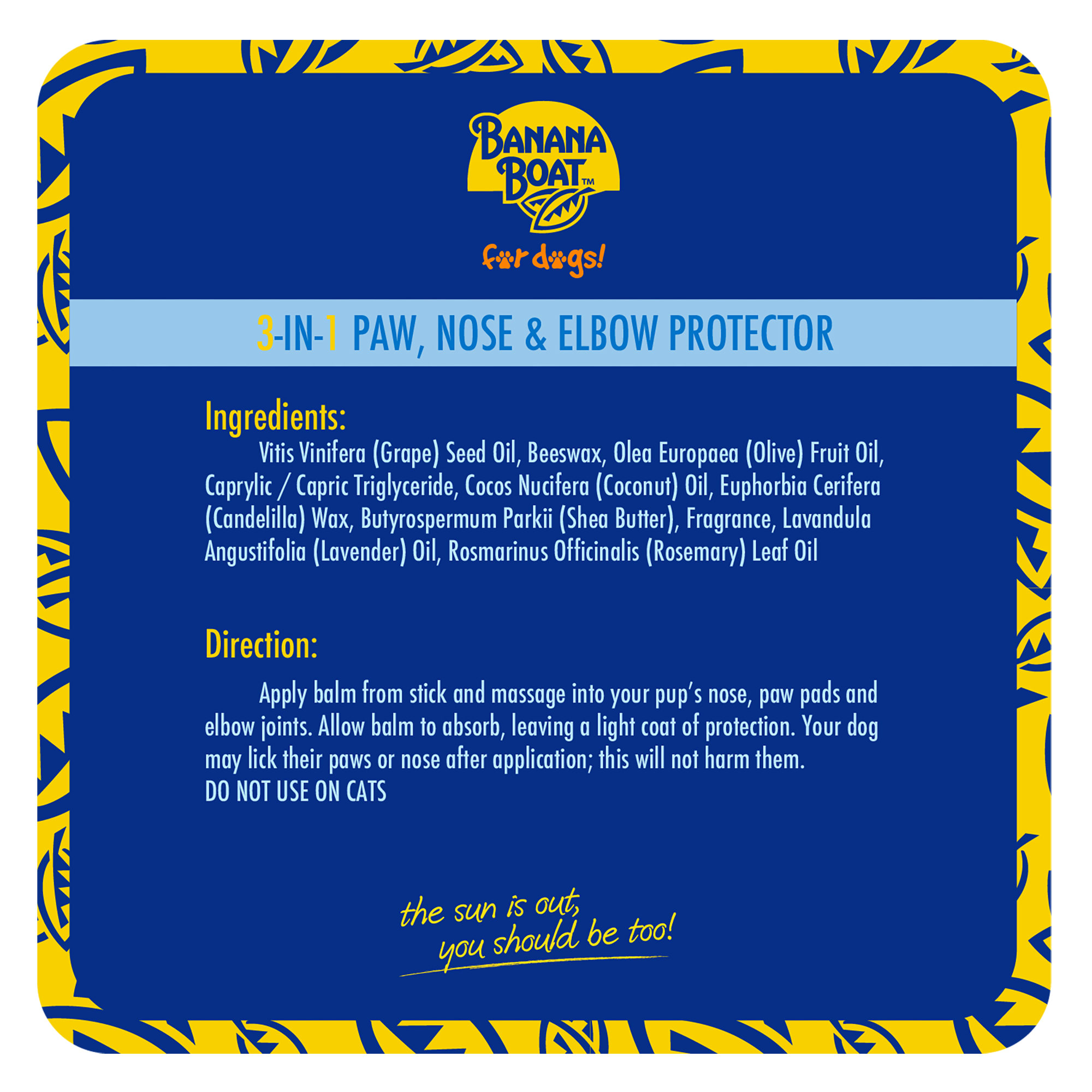 BANANA BOAT Nose, Paw & Elbow 3-IN-1 Sun Balm Sun Protector for Dogs, 1.37 oz.