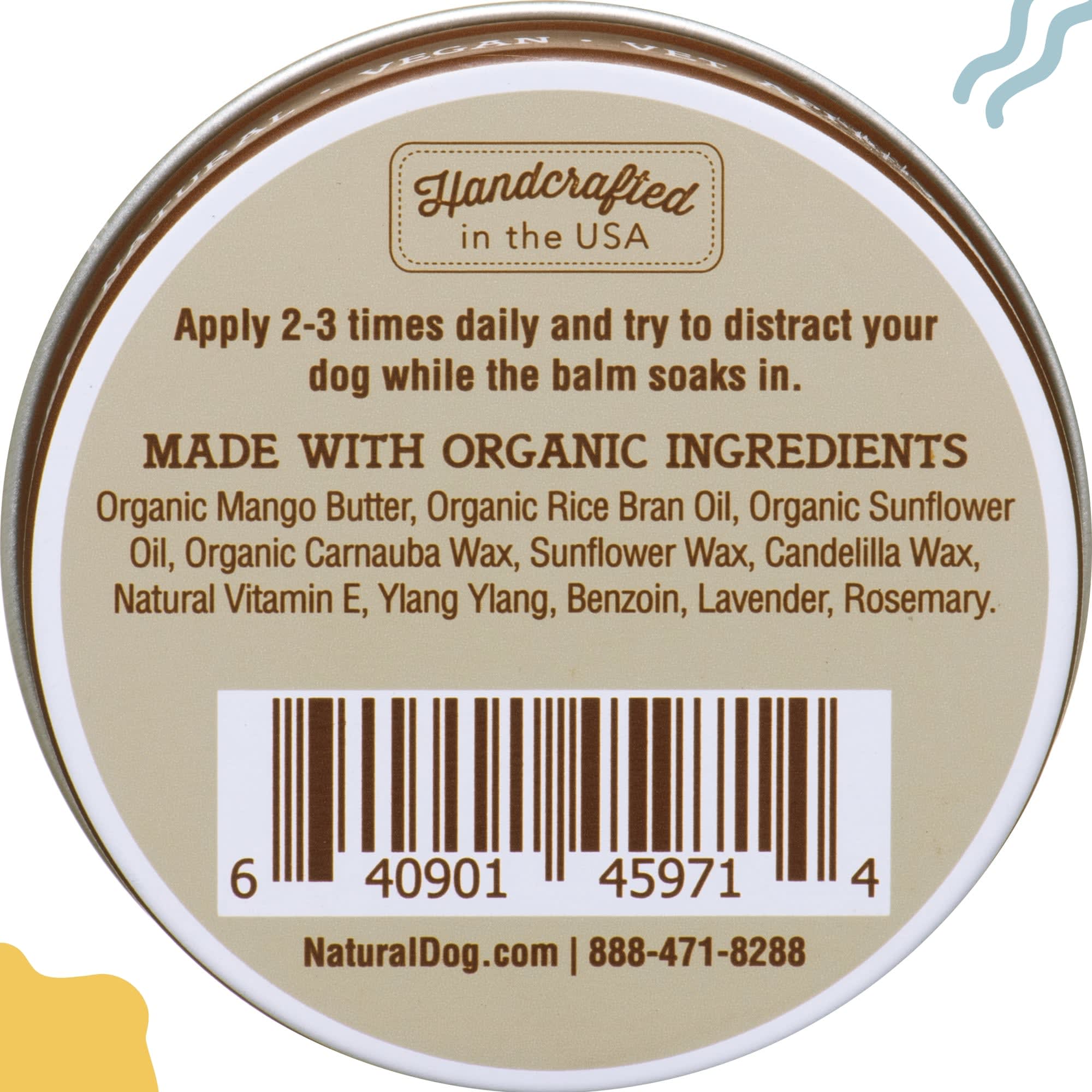 Natural Dog Company Paw Protection Balm Tin for Dogs, 2 oz.