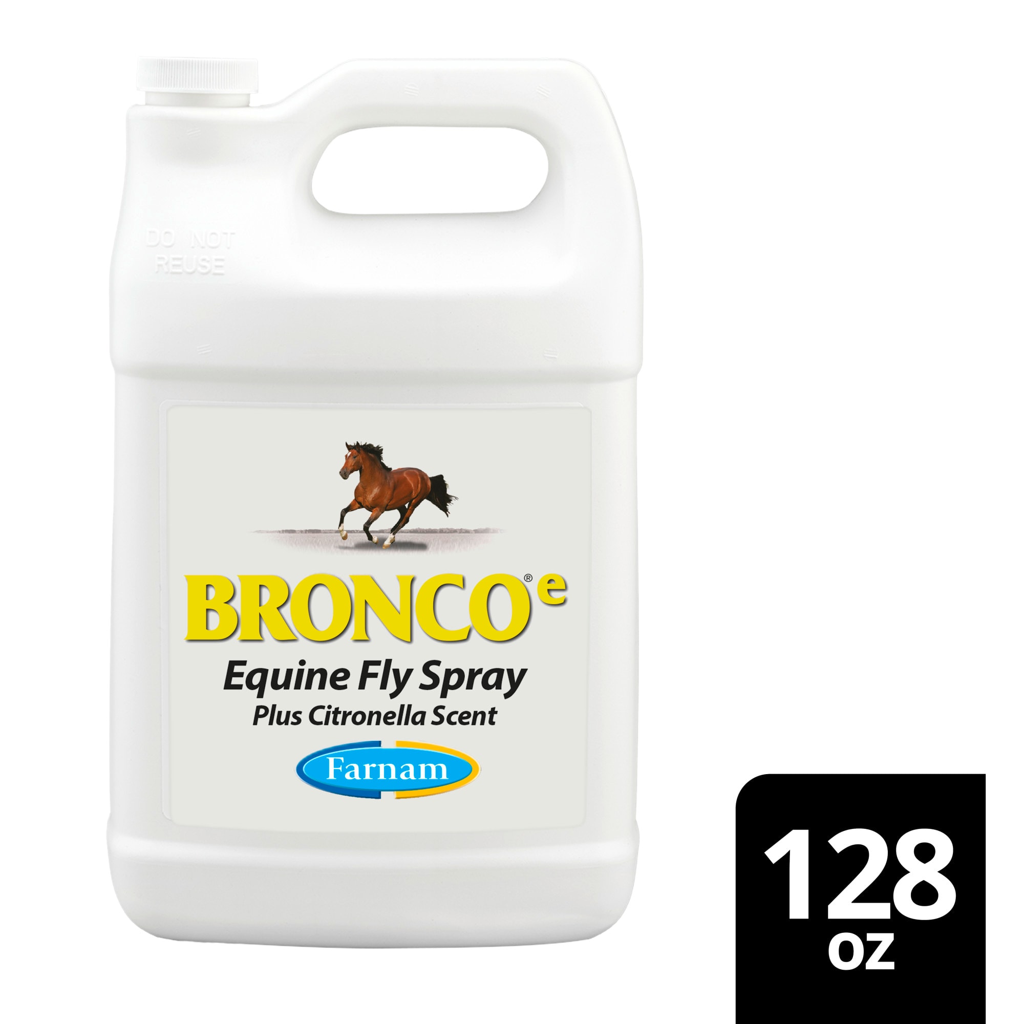 Farnam Broncoe Equine Fly Spray With Citronella Scent for Horses & Dogs, 128 fl. oz.