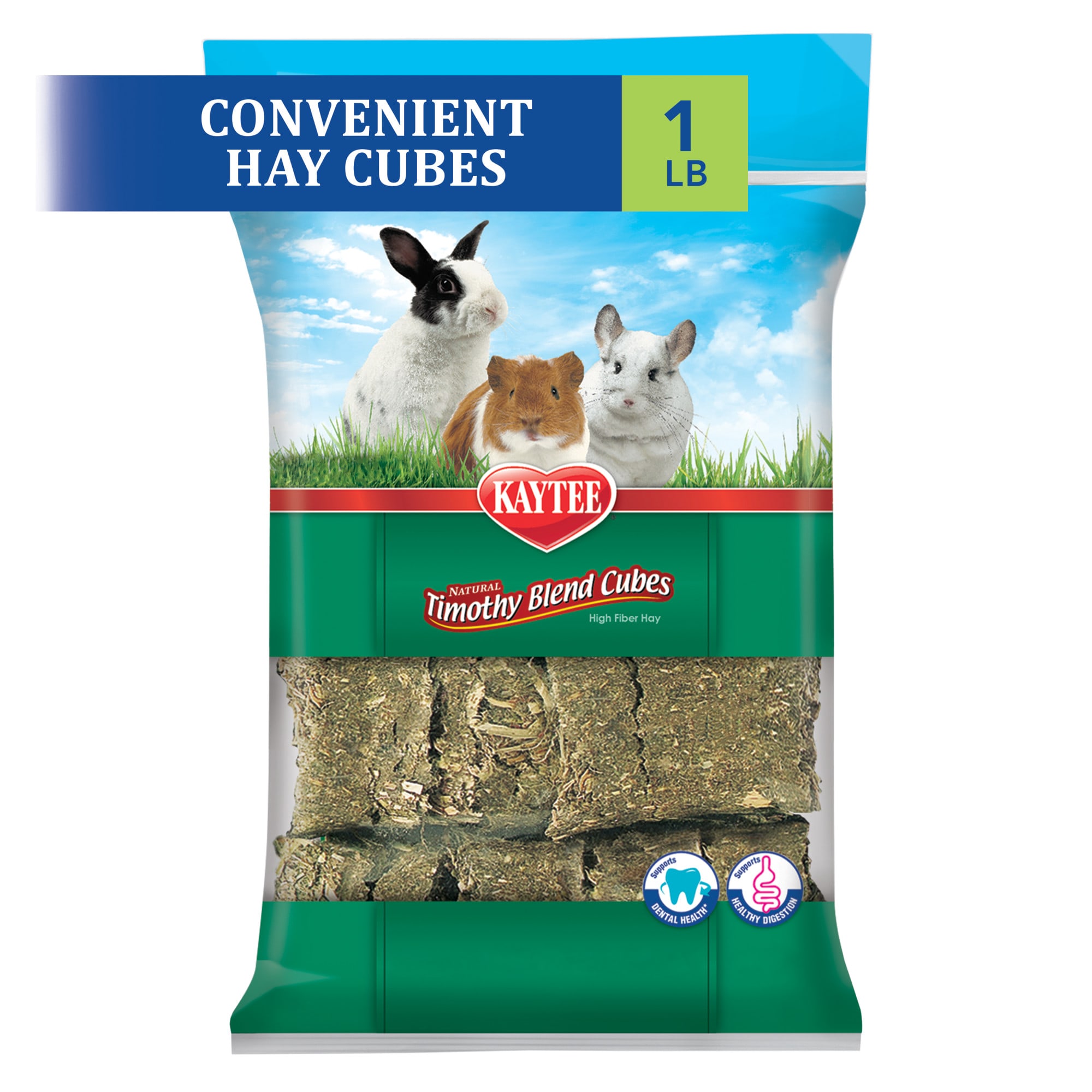 Kaytee Natural Timothy Blend Cubes for Rabbits & Small Animals, 16 oz.