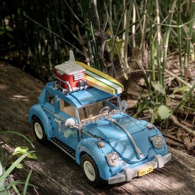 1167PCS Blue Beetle Camper Car Building Blocks Technical Set Model Creative Vehicle MOC Assembly Toys Bricks For Children Gifts XJ250702