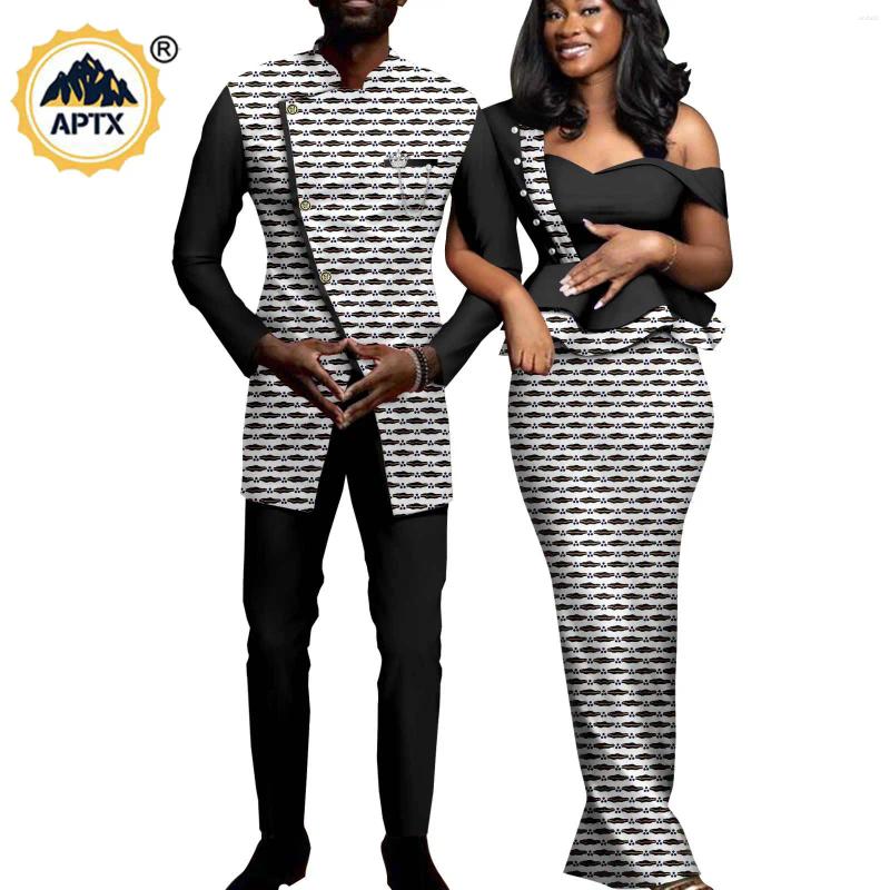Casual Dresses African For Women Matching Couple Outfits Men Jackets Coats And Pants Sets Dashiki Suits Outwear Wedding