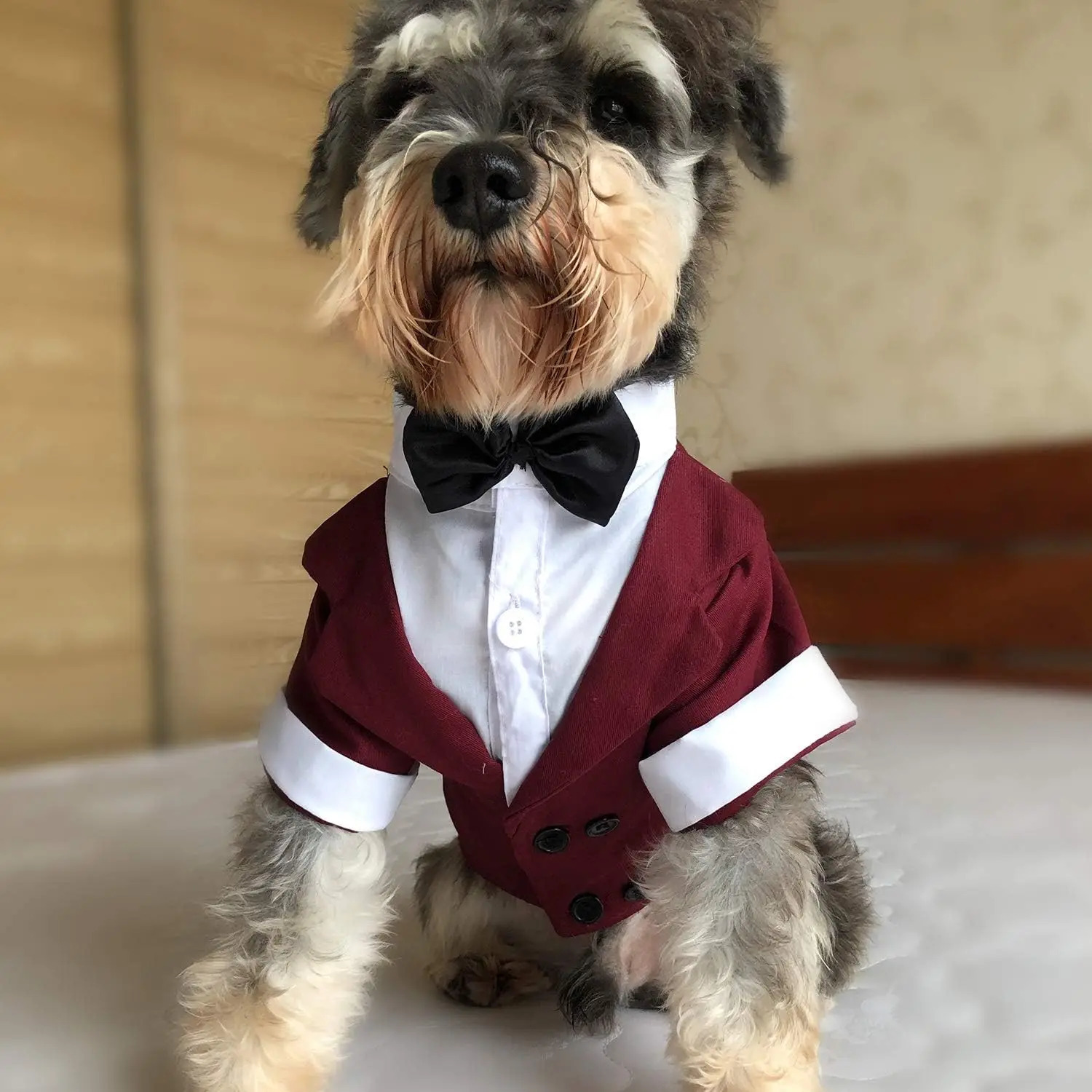 Formal Tuxedo Suit with Black Bow Tie for Dogs Pet Costume Wedding Clothes Large Medium Small Dogs Cat 241125