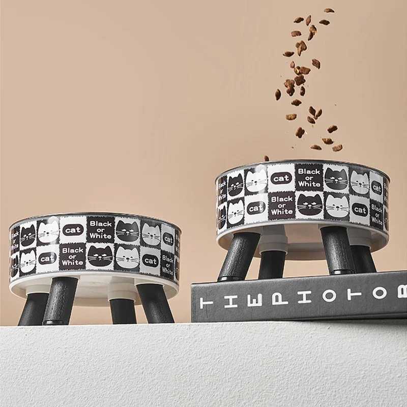 Stainless Steel Pet Tall Bowls Removable Design for Cat Puppy Small DogXJ241125