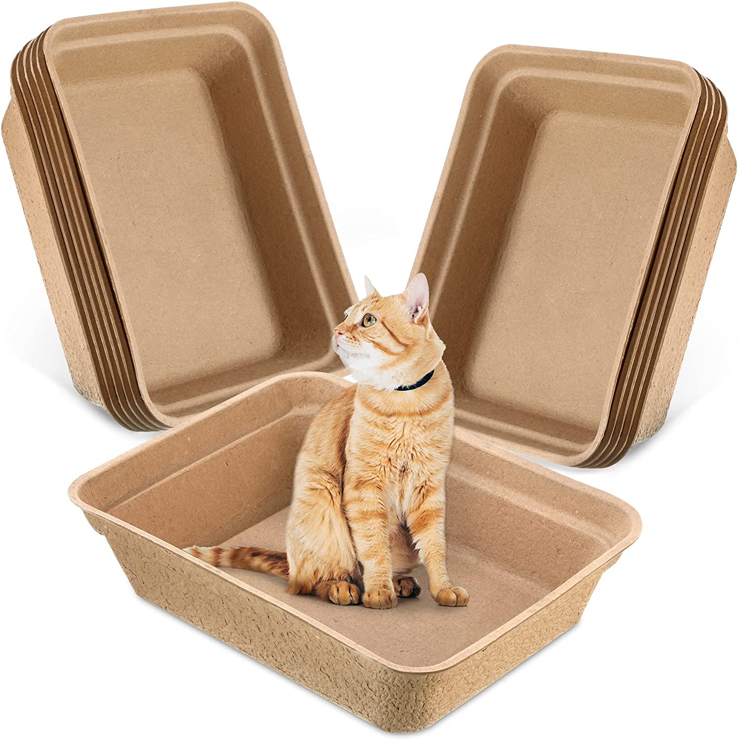 Paper Pet Litter Pan Disposable for Cats Portable Litter Liners Box Disposable Cat Litter Box Indoor Outdoor Travel Large