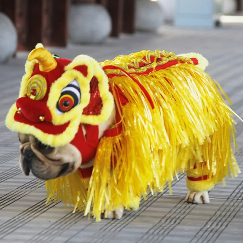 Halloween Funny Dog Clothes Years Pet Chinese Costume Dragon Dance Lion Dog Party Lion Dance Red Festive Lucky Cat Clothes 241125