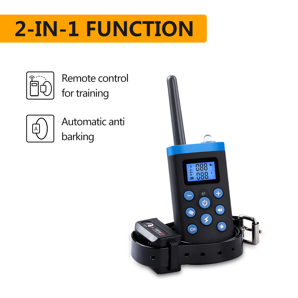 PaiPaitek 1000M Remote Controller Beep Vibrate Static Shock Dog Pet Trainer E Collar Anti Bark Barking Training Collar For Dogs