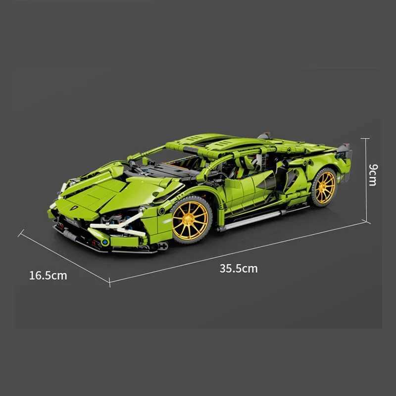1280 Particle 4 Lamborghini Racing Block Component Brick Car Toy Boy Christmas Gift M241125