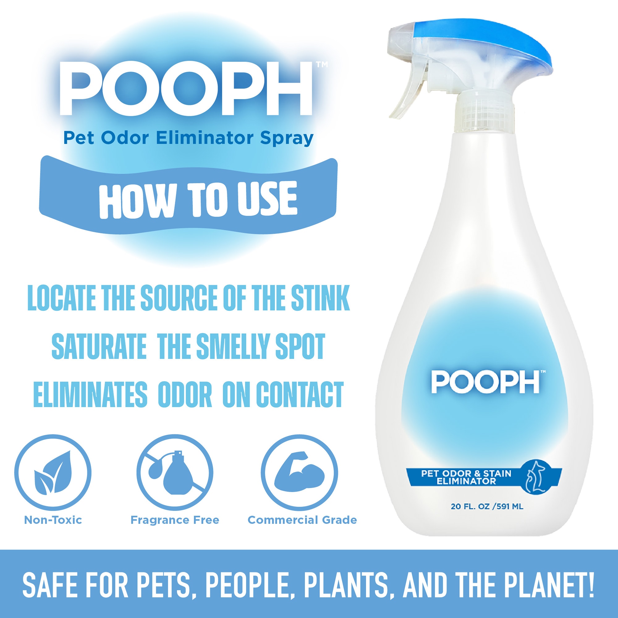 POOPH Pet Odor & Stain Eliminator, 32 fl. oz.