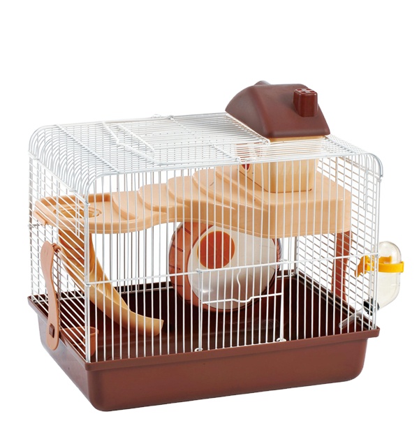 Small, foldable hamster cages made of non-toxic plastic can be used in pet stores
