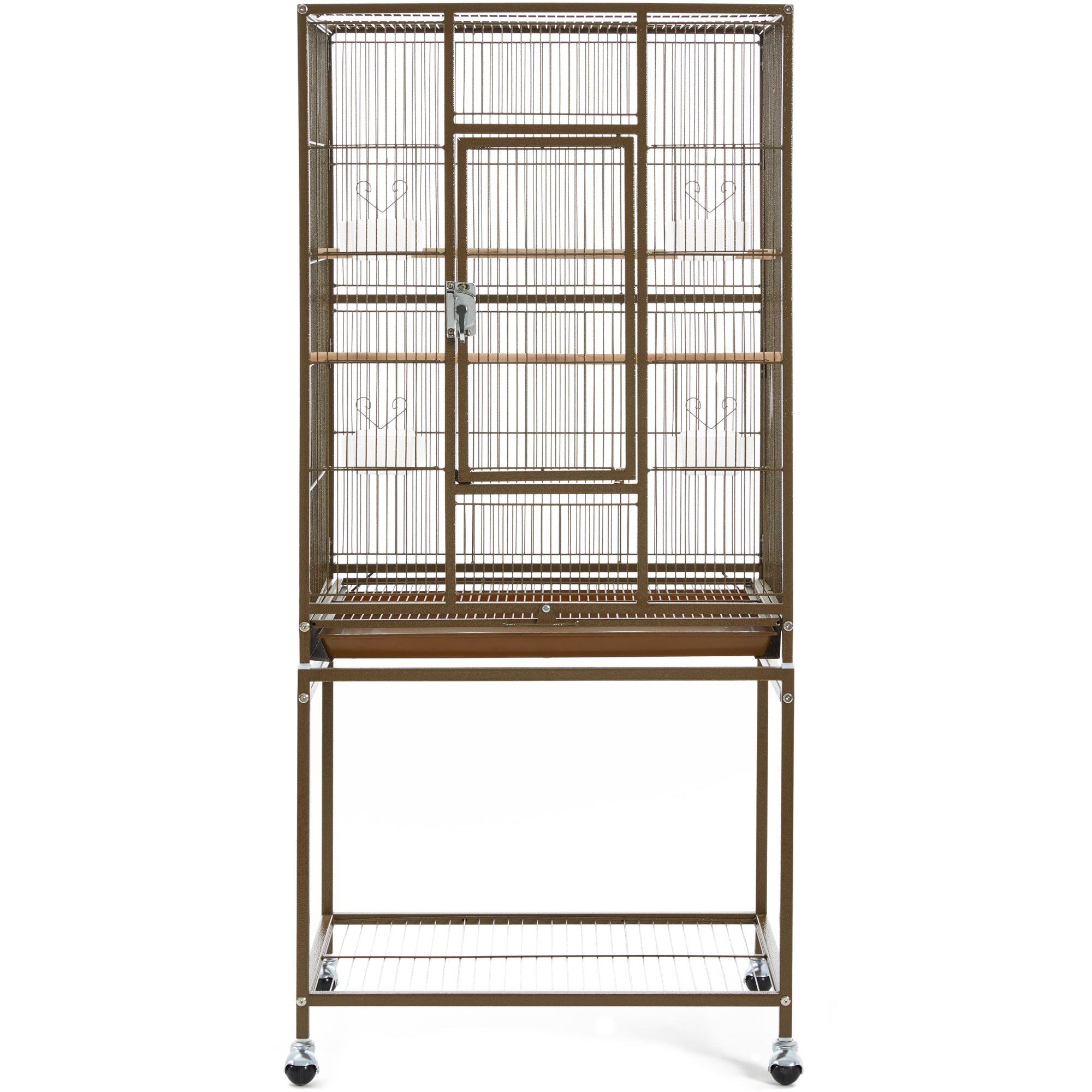 Topeakmart Palmer Green Metal Bird Cage with Rolling Detachable Stand, 53.5" H