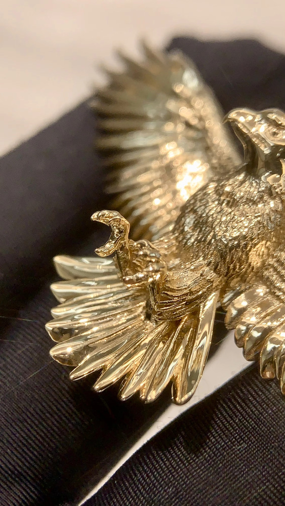 Customized Hip Hop Jewelry 10K 14K Pure Gold 3D Eagle Iced Soild VVS Lab Grown Dia Moissanite necklace