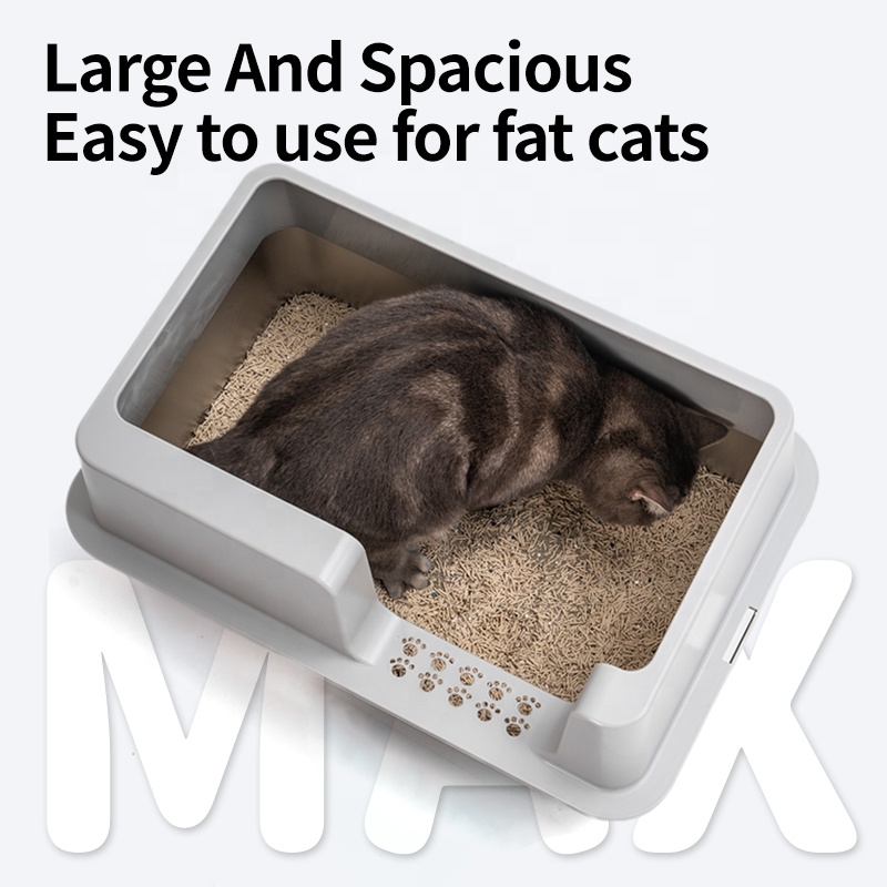 Super Large Stainless Steel Cat Litter Box Non-Stick Bottom Strong Durable Easy Clean Increase Multi-Cats Prevents External