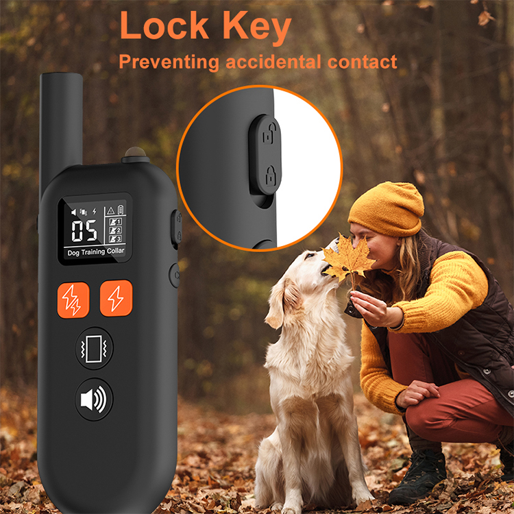 1000m Electric pet dog training collar waterproof and anti-barking rechargeable remote control dog collar with LCD display