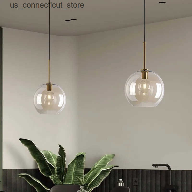Pendant Lamps Modern Nordic hanging loft Glass lustre Pendant Light industrial decor Lights Fixtures E27/E26 for Kitchen Restaurant Lamp L240910