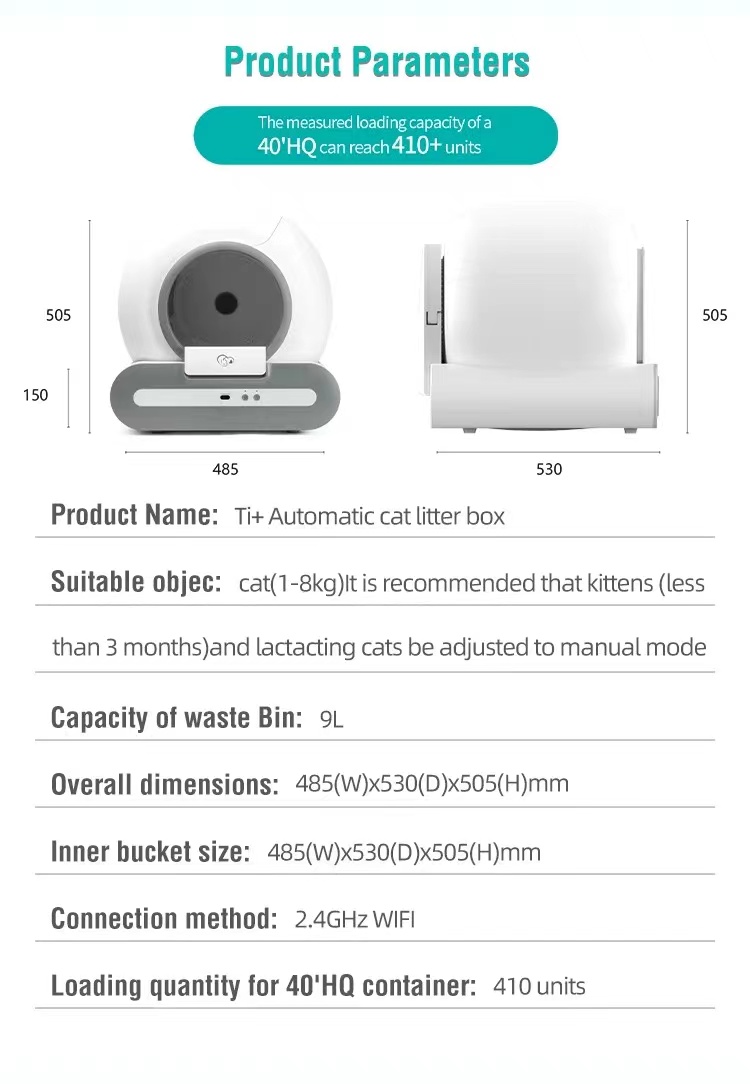 2024 New Ti+ Intelligent OTA Automatic Smart Cat Litter Box areneros para gatos Self Cleaning Litter Box for Cats