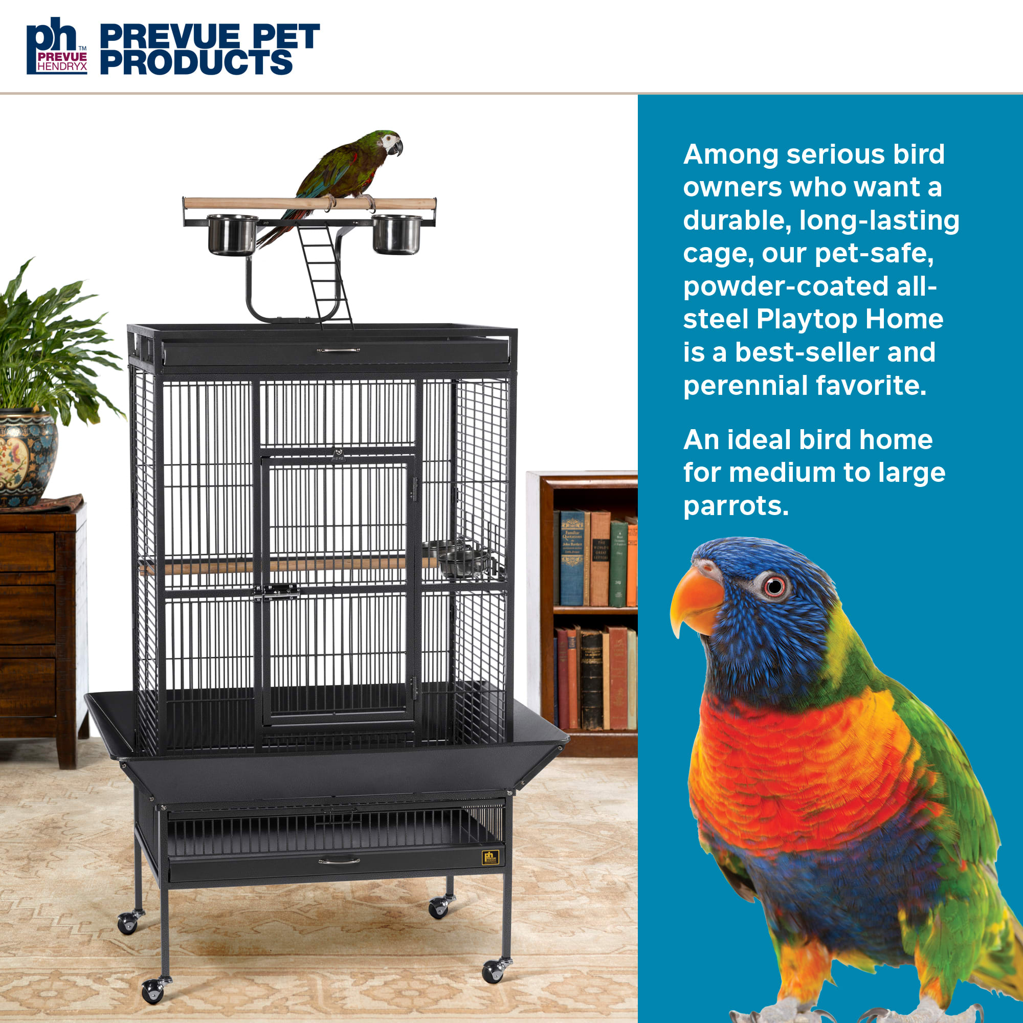 Prevue Pet Products Signature Select Series Wrought Iron Bird Cage in Black