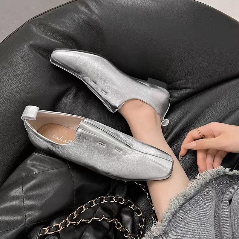 Women Shoes Retro Flat Heeled Shoes for Women Square Toe Fashion Mary Jane Single Shoes Loafers Zapatos De Mujer 241125