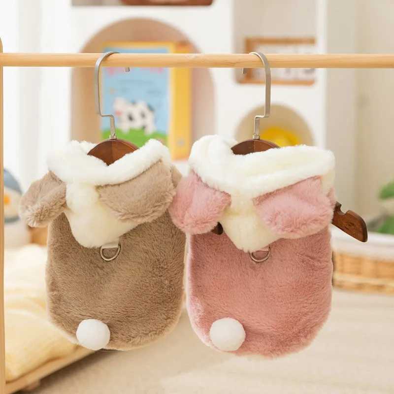 Fleece Dog Coat Cute Bear Winter Dog Clothes Outdoor Warm Jacket for Small Dogs Chihuahua French Bulldog Bichon Thick ApparelsXJ241125