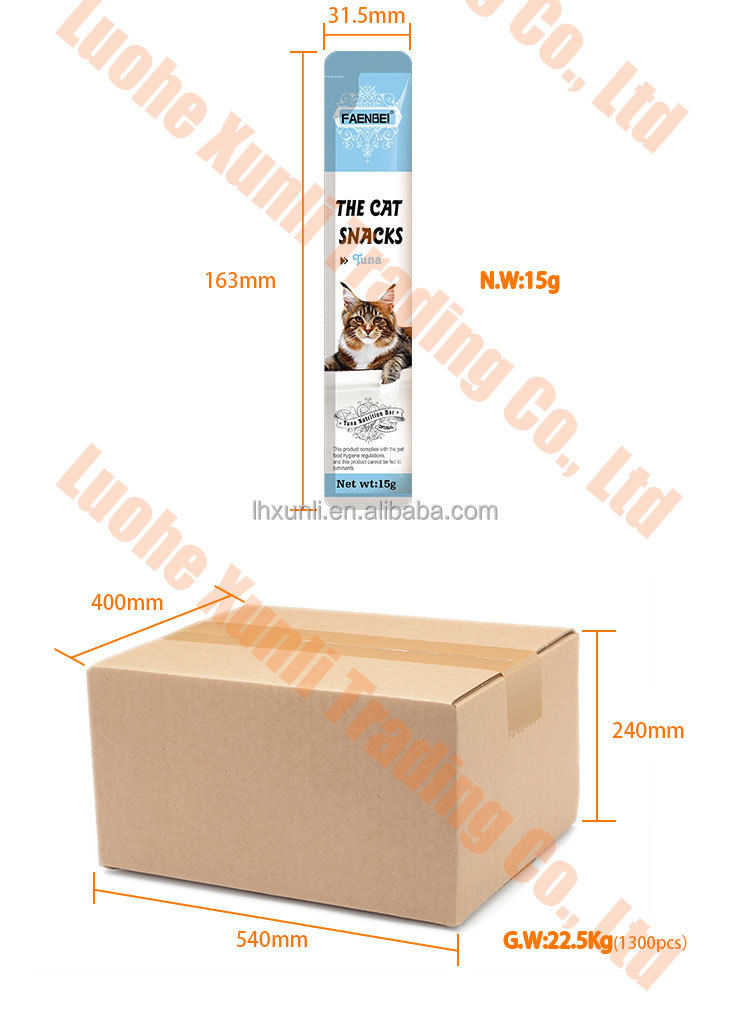 Cat Strips Snacks Chicken/tuna/Salmon 3 flavors Kittens Snack Treats wet cat food Cat Treats