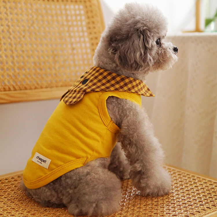 OEM/ODM Cotton Dog Clothes Summer Vest Pet Clothing Cute Custom Dog Vest With Bear Lapel
