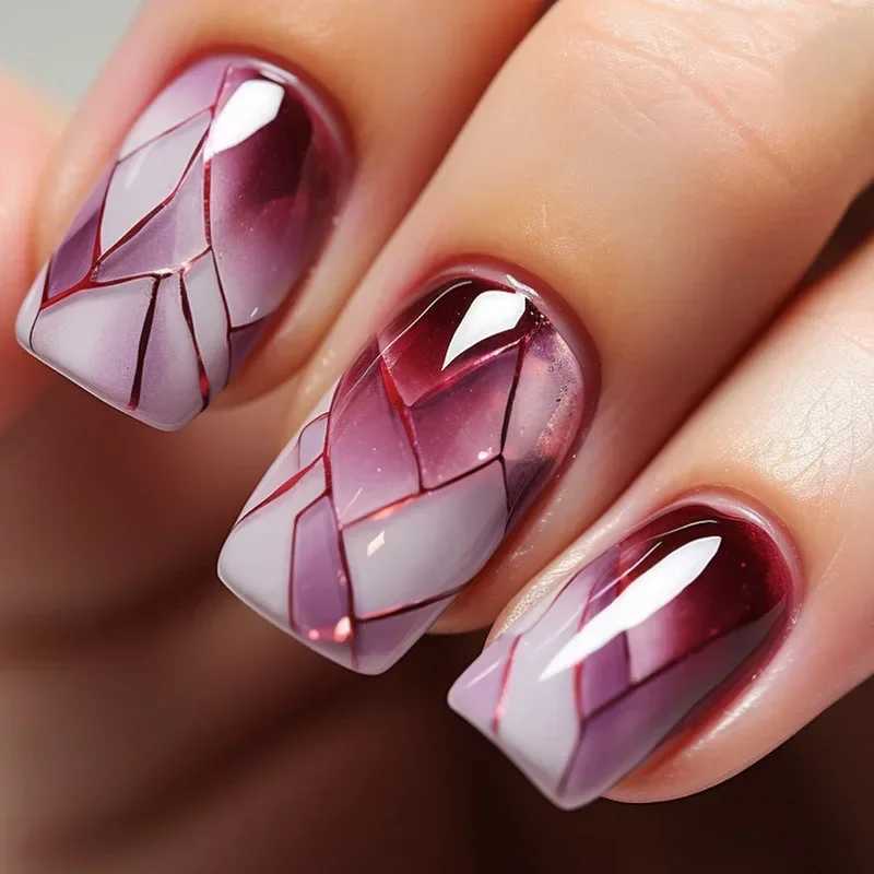24pcs Simple Square Fake Nail Short French Fake Nail Pressing Color Design Full Cover Nail Tip Manipulation ToolW241125