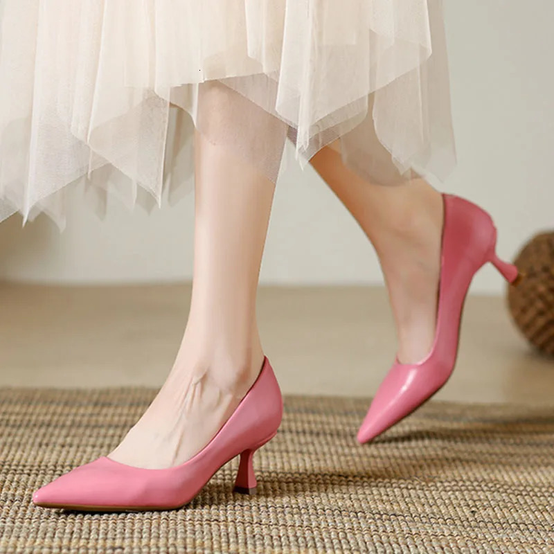 Patent Leather Fashion High Heels Pointed Toe Pumps Elegant Woman Heeled Shoes Shallow Mouth Candy Colored Sexy Single Shoe 241125