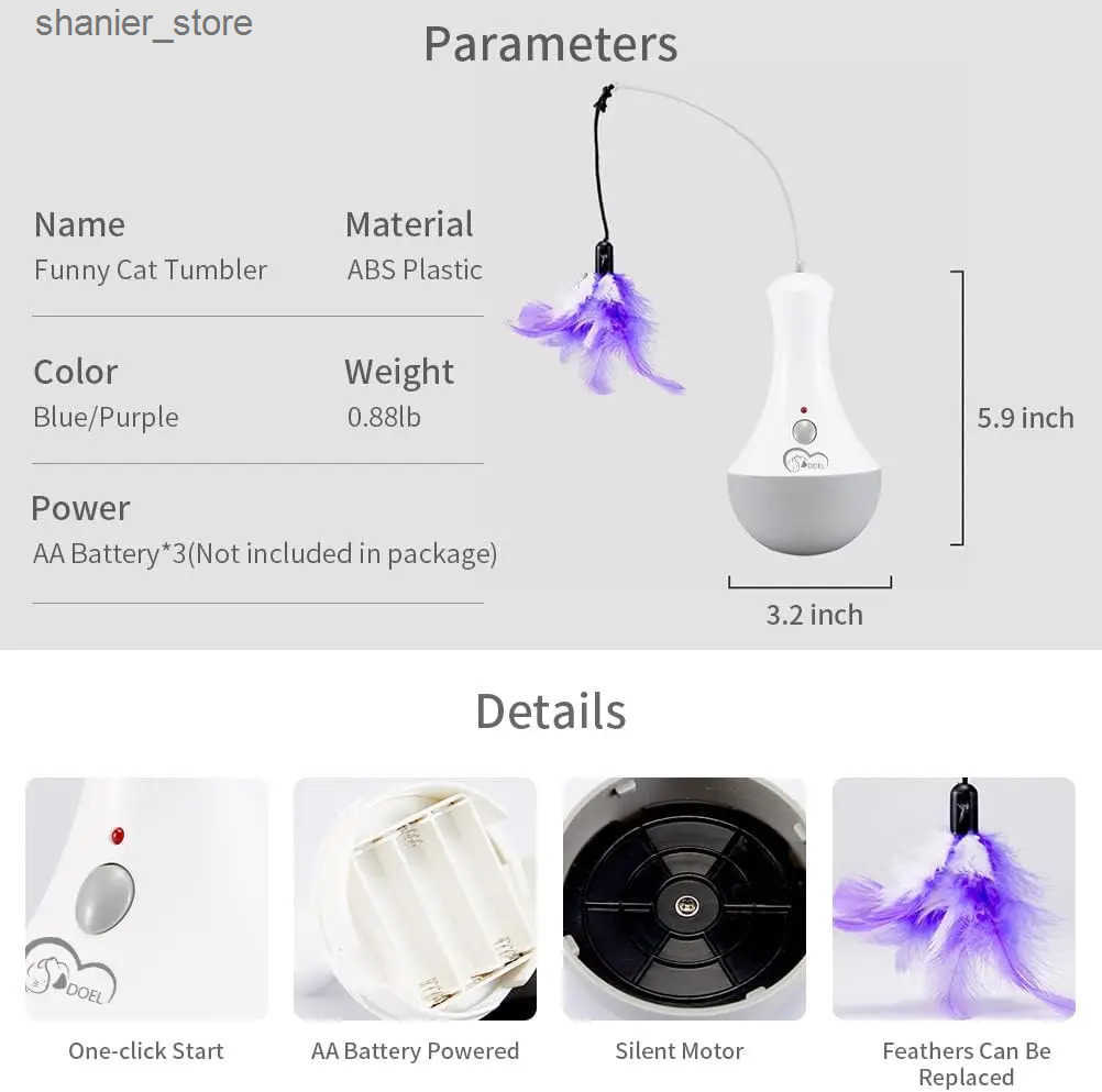 Cat Interactive Electronic Toys Cat Interactive Toy Fun Feather Kitten Teasing Indoor Game Automatic Toy Gift Cat Feather Toy L240910