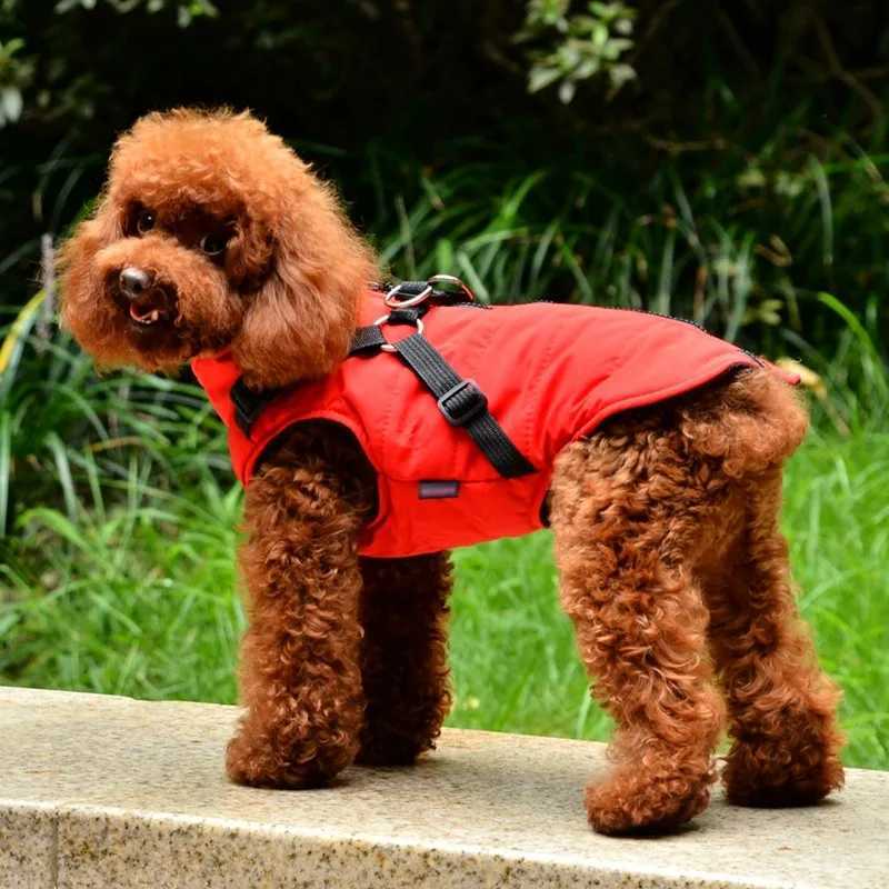 2 In 1 Pet Dog Clothes With Harness Winter Warm Dog Jacket For Waterproof Dog Vest Coat Puppy Chihuahua French Bulldog OutfitsXJ241125