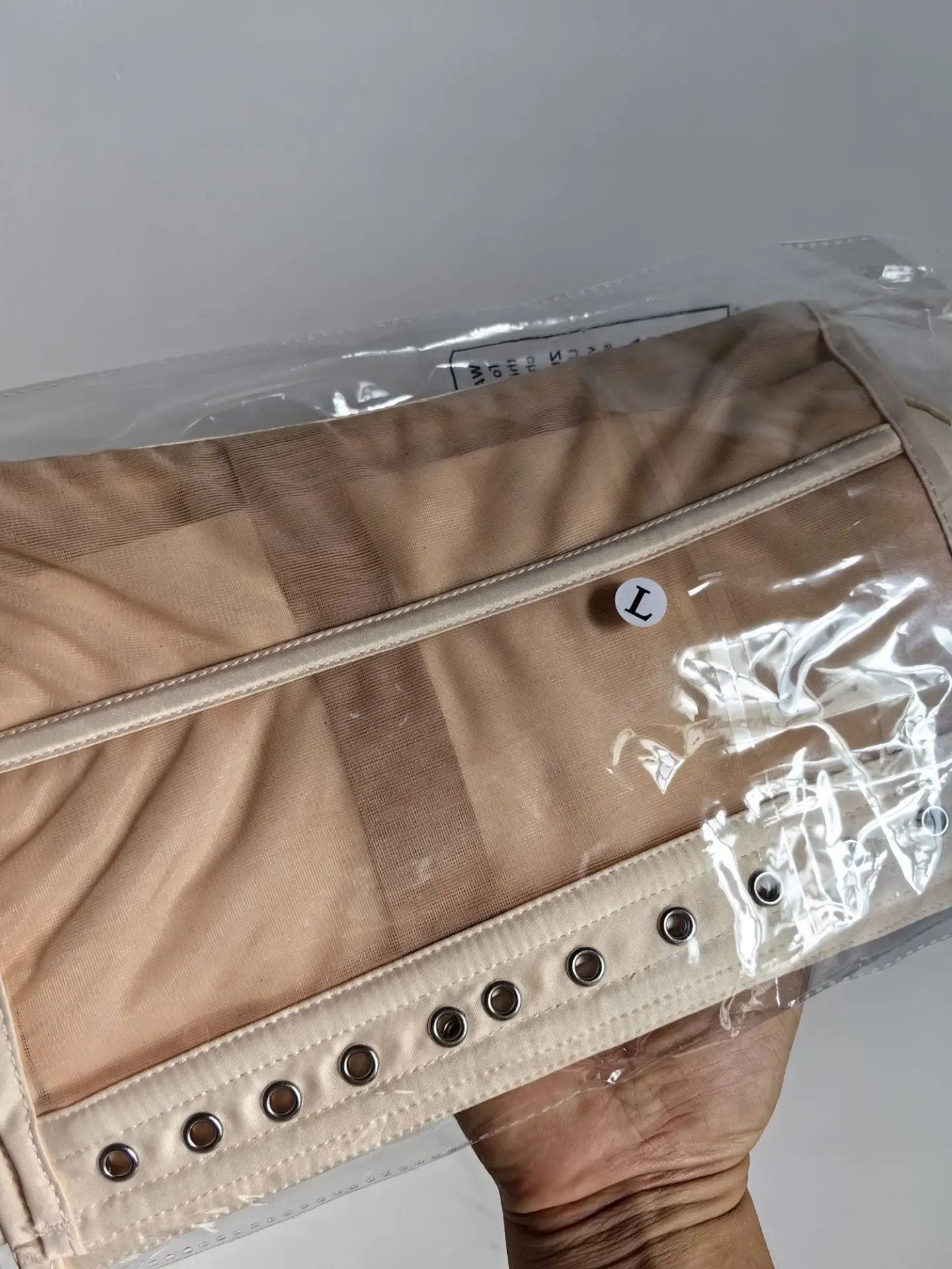 Abdominal Corset Double Layer Transparent Mesh Breathable Bustiers With Bra Lace Up Bones Bodices Beige XS TO 3XL For Dresses 241122