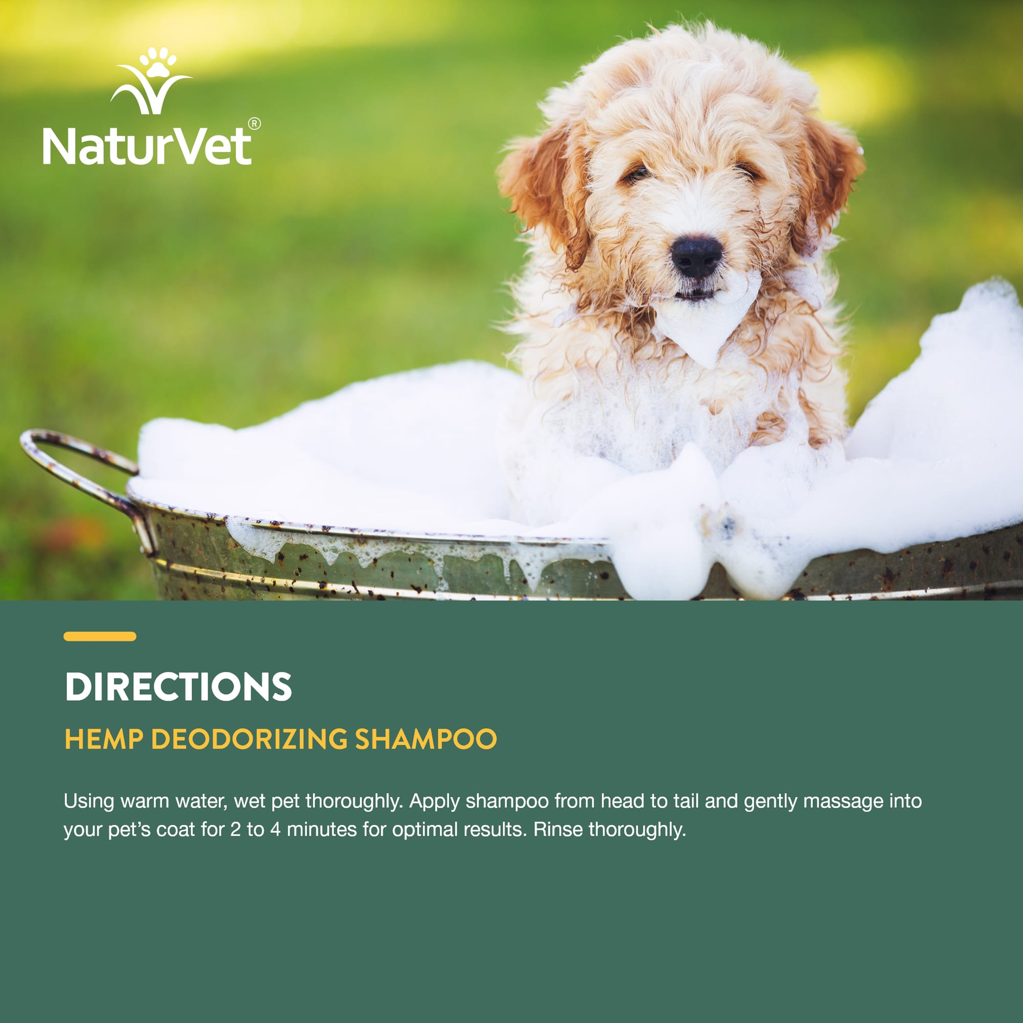 NaturVet Hemp Deodorizing Shampoo for Dogs, 16 fl. oz.