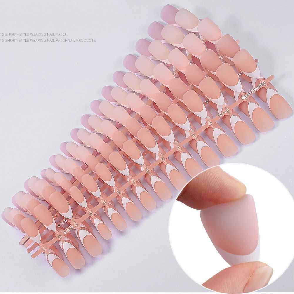 150Pcs pre made French fake nails without scars paraffin wax almond fake nails artificial nails pressed nailsW241125