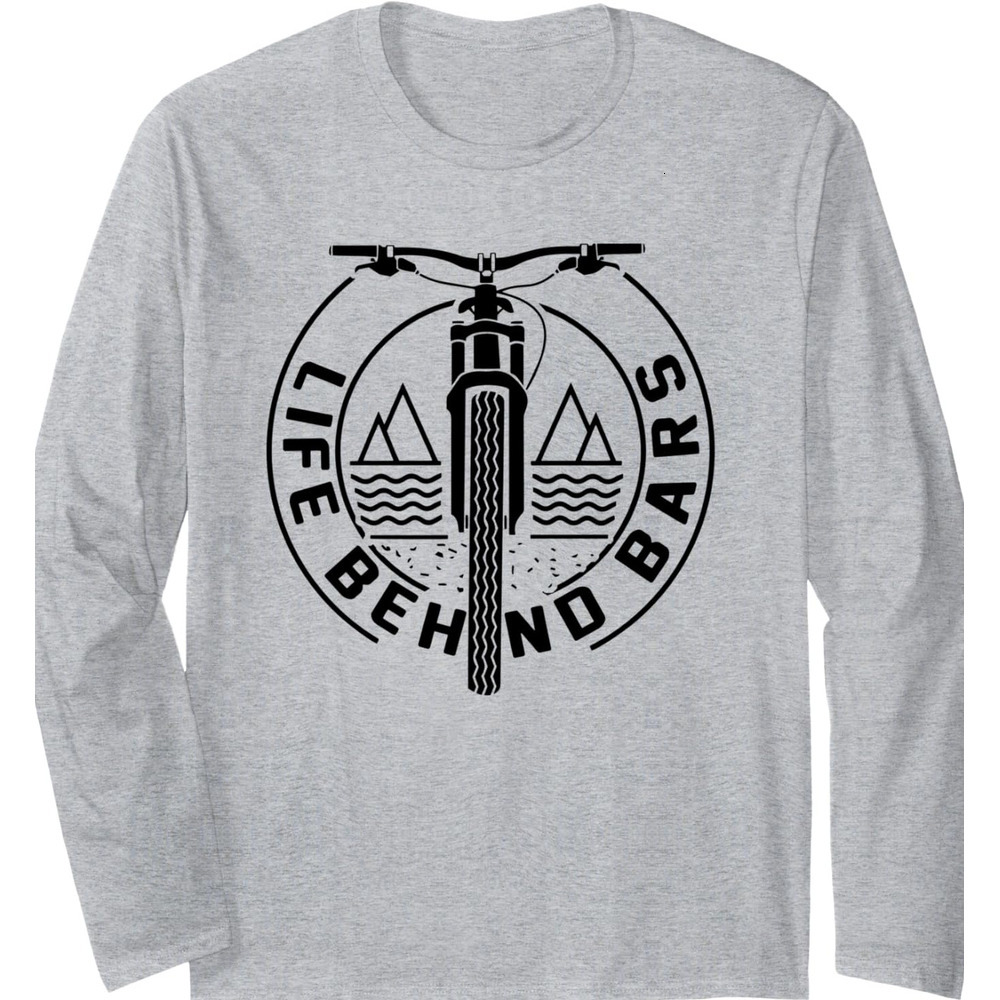 Long Sleeve Shirts for Men sweatshirt Life Behind the Wheel | Funny Bike Meme for Bike Lovers Long Sleeve Streetwear Casual tops clothes Trendy Warmth