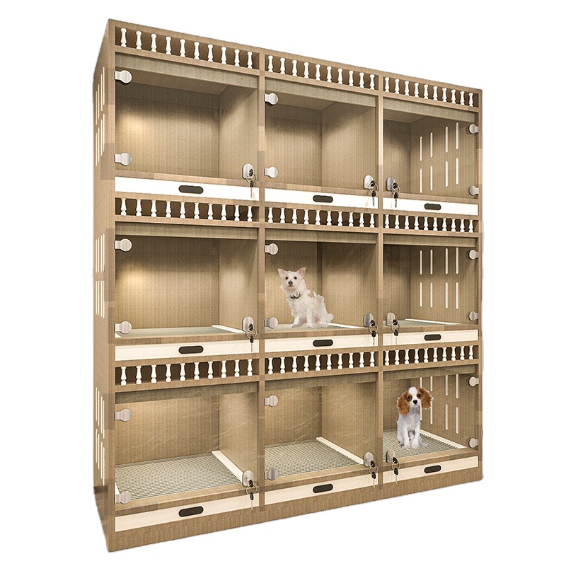 Dog Crate Pet Houses & home Luxury Custom Size and Color Stackable Commercial Large Solid wood Indoor Breeding Puppy Dog Crate