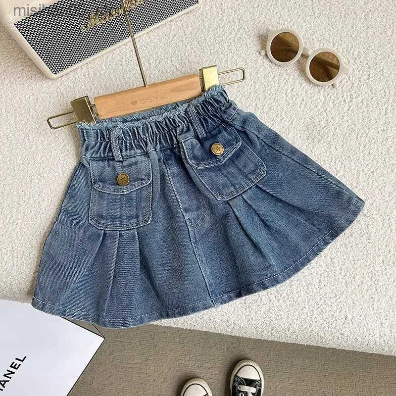 Clothing Sets Fashion Baby Girl Jean Clothes Set Jacket+Skirt 2PCS Infant Toddler Child Denim Suit Spring Autumn 1-10Y Q240425