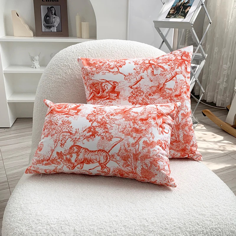 Velvet jungle pillowcase soft cushion cover waist pillowcase backrest pillowcase cushion cover 241125