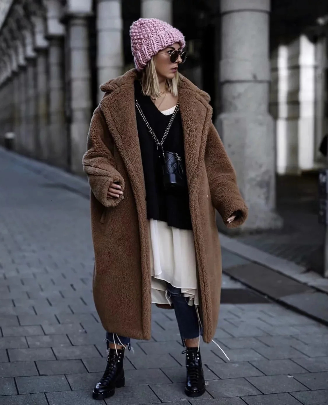 Plush Teddy Coat Womens Fur Teddy Jacket Womens Artificial Lambswool Fur Coat Womens Lambswool Fur Fluffy Long Coat 241118