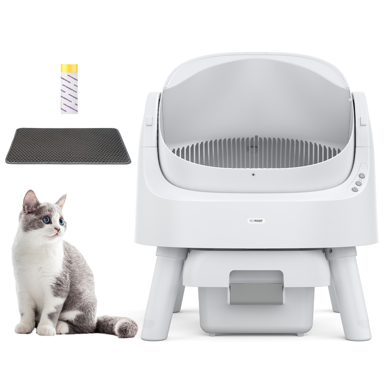 Petpivot Hot Selling Open-Top design Self-cleaning Cat Litter Box for Large Cats