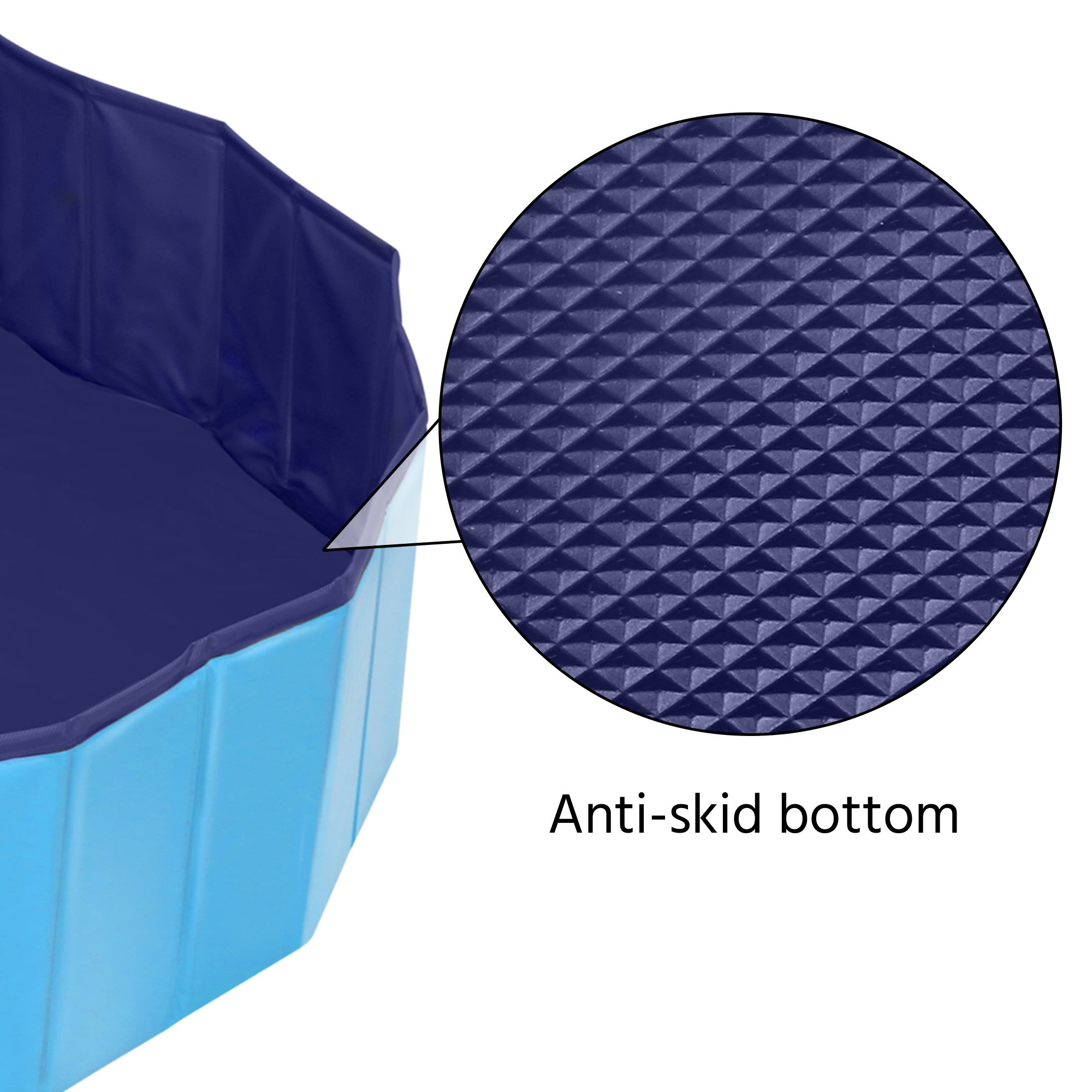 Topeakmart Blue Foldable Swimming Pool for Dogs, Large