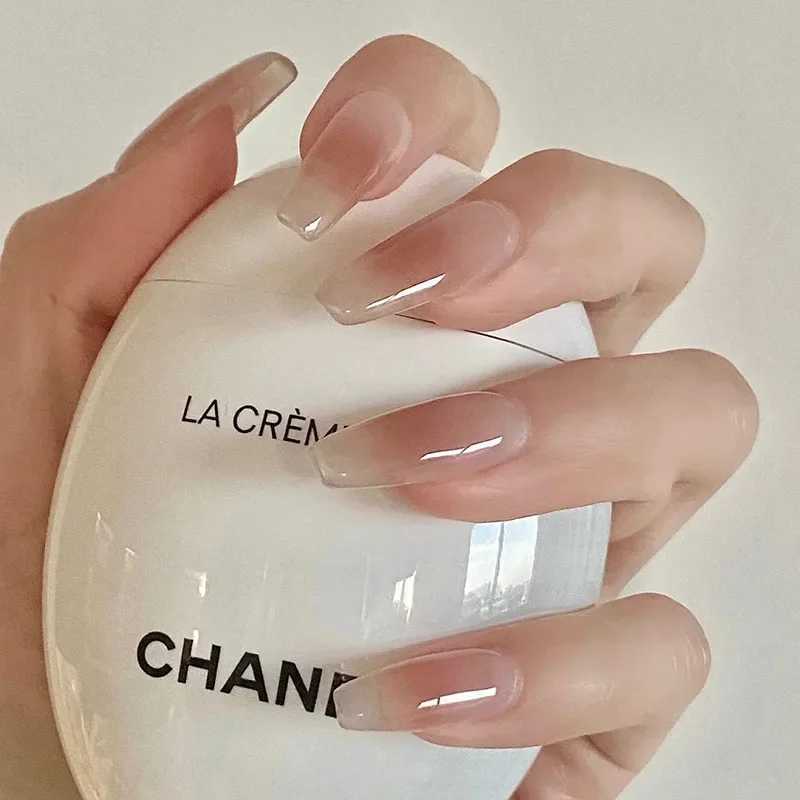 Pure Desire B Wearable Pink Pressing Fake Nail Tips with Glue Fake Nail Design Butterfly Cute Girl Fake NailW241125