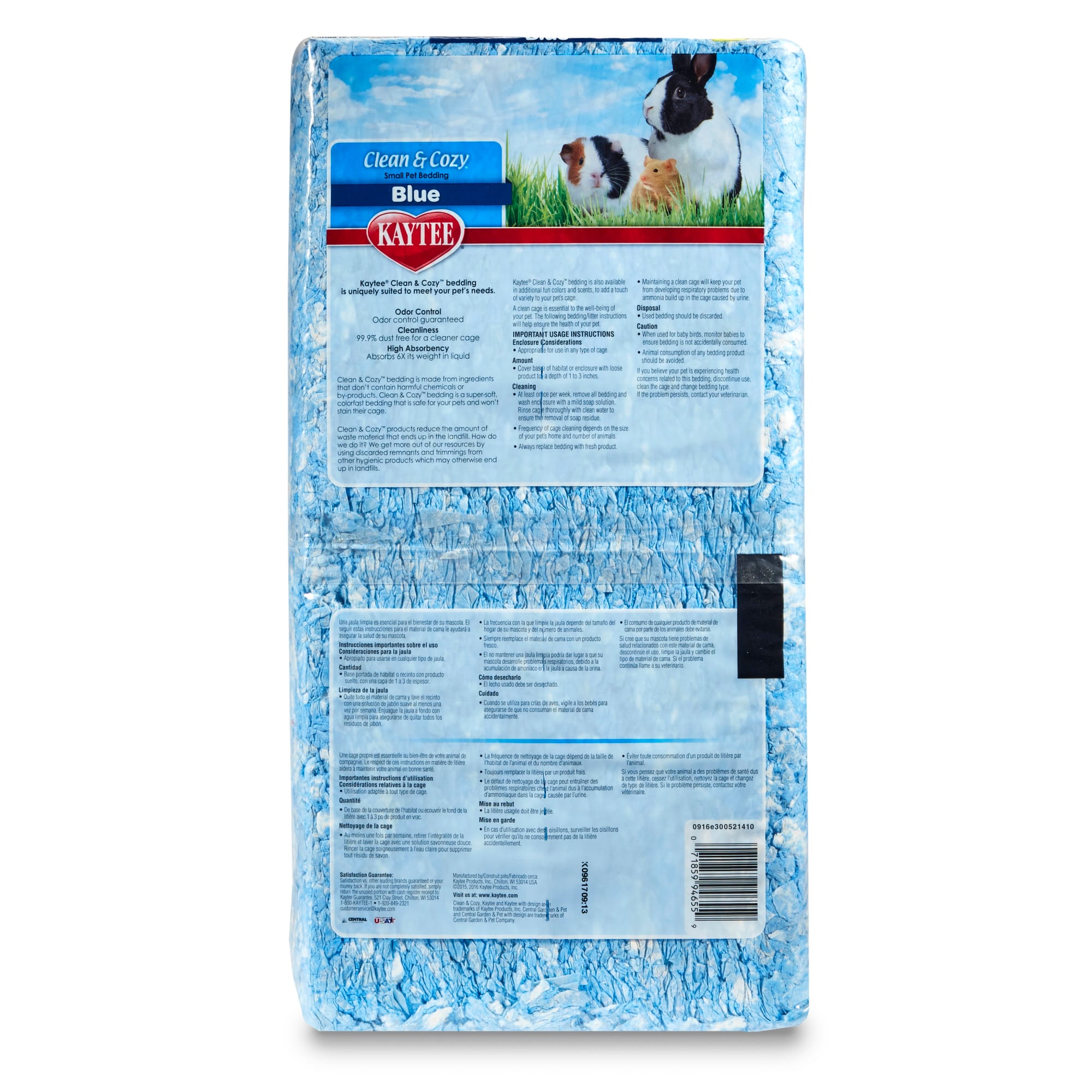 Kaytee Clean & Cozy Blue Small Animal Bedding, 24.6 Liters (500 cu. in.)