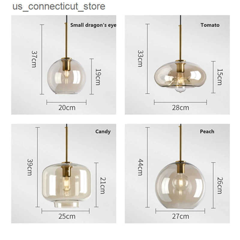 Pendant Lamps Modern Nordic hanging loft Glass lustre Pendant Light industrial decor Lights Fixtures E27/E26 for Kitchen Restaurant Lamp L240910