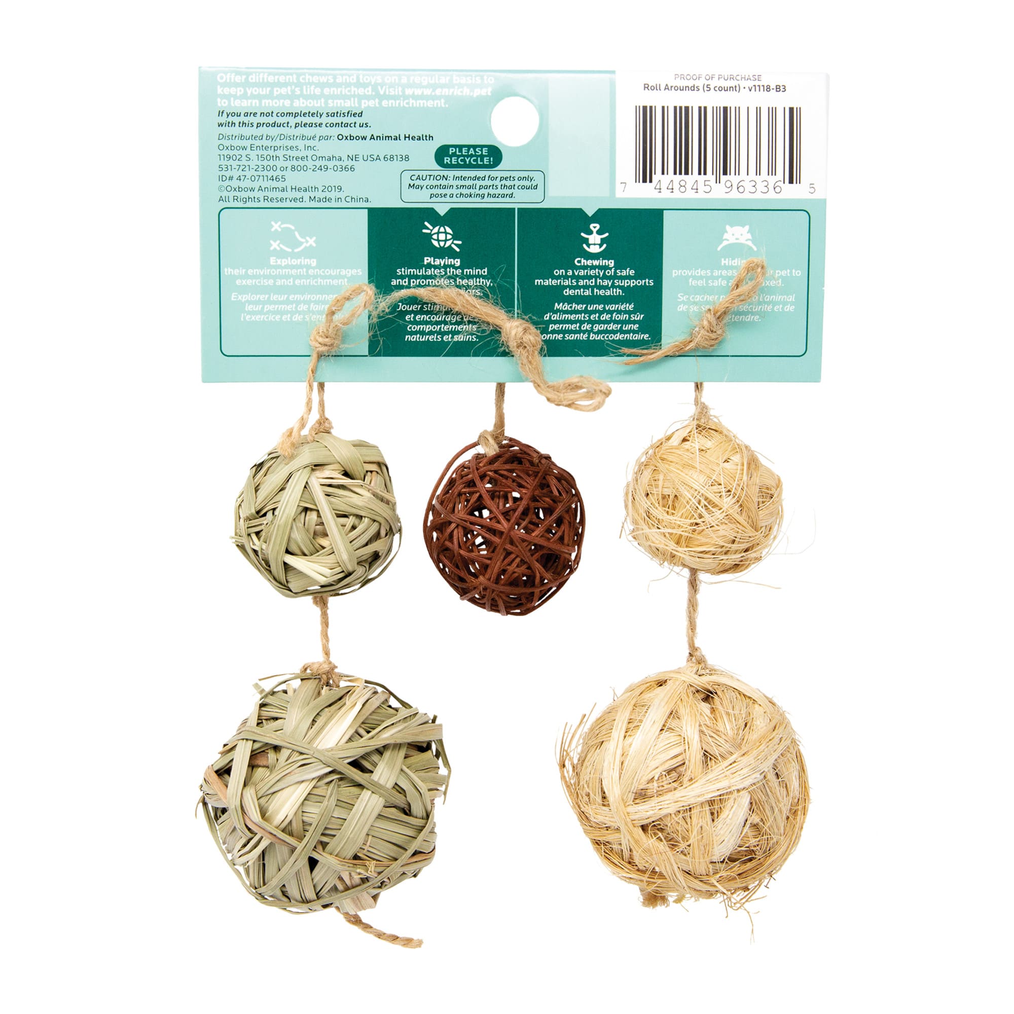 Oxbow Enriched Life Roll Arounds Small Animal Chews, 0.07 lb.