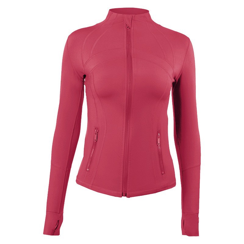Yoga White gold Women Jacket Workout gym Coat Jackets Sports Quick Dry Active Top Solid Zip Sweatshirt